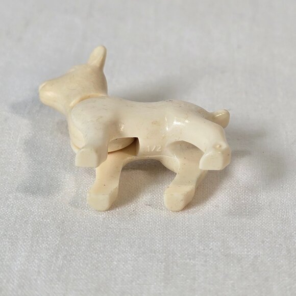 Vintage Plastic Goat Figure Movable Head White Farm Animal Toy 1950s - Picture 7 of 12